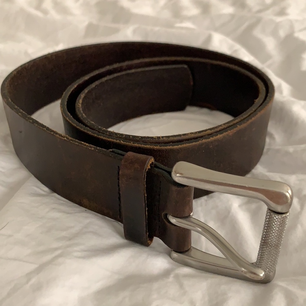 Banana republic Tumbled Leather Belt - brown - 34
